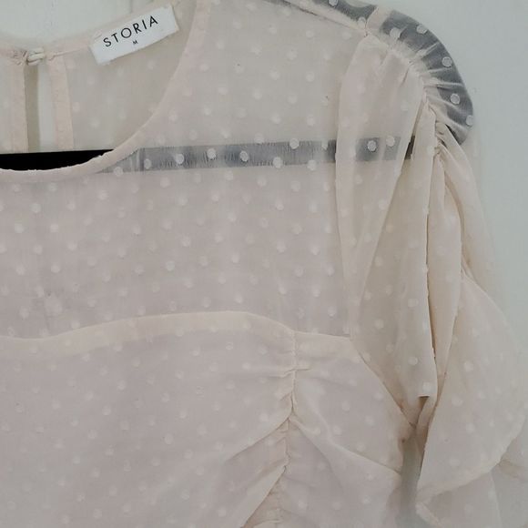 Storia Ruched Polka Dot Dress - Picture 2 of 11